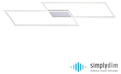 Image de Plafonnier LED INIGO 41 W, 3000 K, 3485 lm, aluminium argenté transparent, dimensions : 6,8 x 113,2 x 24,2 cm, IP20, Paul Neuhaus