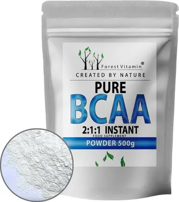 Produktbild von BCAA Pulver 500g - Forest Vitamin - Aminosäuren Komplex 2:1:1 Natural Geschmack