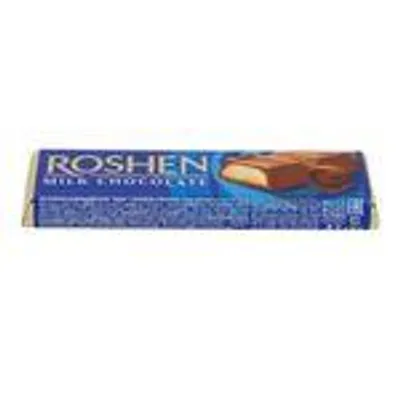 Roshen Milchschokoladenriegel mit Crème-Brûlée-Füllung – Zarte Schokolade mit cremigem Kern, 43 g Riegel