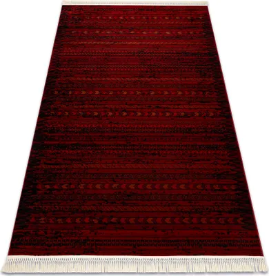 Produktbild von ORIENT 5820 Teppich burgund / schwarz Orientalisch, Streifen mit Fransen rot 200x290 cm