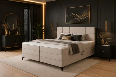 Produktbild von Soho mit Doppelmatratze & Topper 140 cm 160 cm 180 cm B&B Home Boxspringbett Soho, 180x200 cm, ruhige Formensprache und wohnliche Ausstrahlung für moderne und klassische Schlafzimmer