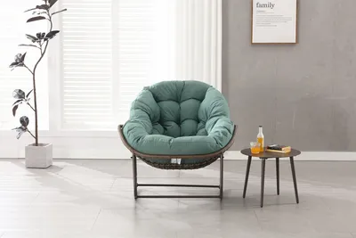 Obrázek produktu pro Houpací křeslo AIORBER, 6" čalouněné, měkké a pohodlné, robustní ocelový rám, nosnost až 120 kg, 43,7x37,2x31,5 cm, na zahradu, terasu, zelené