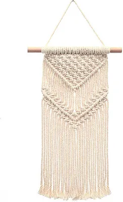 Image de Tenture murale en macramé, Petite tapisserie tissée, Décoration murale - Jolie pour la décoration boho à la maison, l'appartement, les décorations de fête?modèle 9, 20x40cm ?
