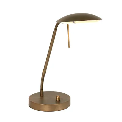 Image de Mexlite - lampe de table - Eloi - bronze - verre métal - Ø 17cm - LED - 1315BR