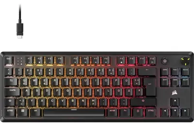 Immagine prodotto di Corsair K70 CORE TKL, con cavo, USB, switch meccanici, layout QWERTY, LED RGB, nero
