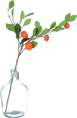 Produktbild von Kunstliche Blumen Zitrusfruchte Zweig Mandarine - 80 cm - Orange - loser Stiel - Seidenblumen