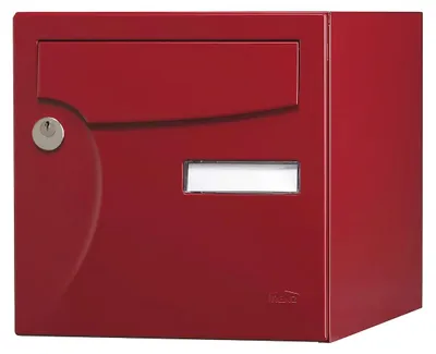 Image de Boîte aux lettres normalisée - 2 portes extérieur - Animation - acier rouge basque