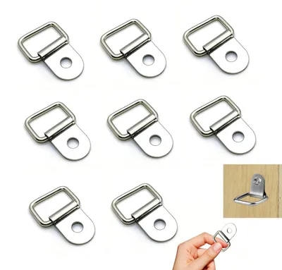 D-Ring Ankerhaken Set 8 Stk. 100 kg 3,7x2,5 cm RVS