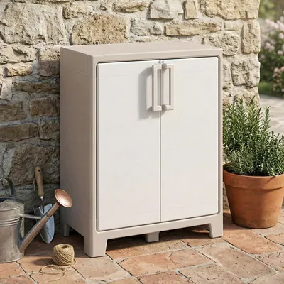 Productafbeelding van Keter Lage opbergkast Gulliver, beige en bruin, 100 cm