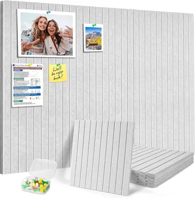Imagen del producto de Tablero de fieltro autoadhesivo de 90 x 60 cm, con 50 chinchetas, ideal para notas y fotos
