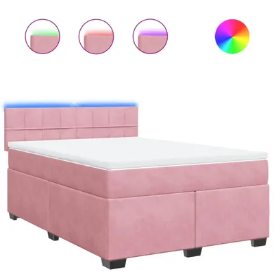 Produktbild von Boxspringbett mit Matratze Rosa 160x200 cm Samt
