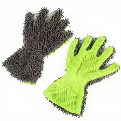 Produktbild von Autowaschhandschuh Mikrofaser Chenille 2 Stück Saugstark Weich Doppelseitig Flexibel