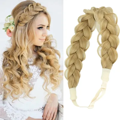 Produktbild von SassyGoods® Haarband mit Zopf Haarverlängerungen Zopf Einstellbare Universal Fit - Blond