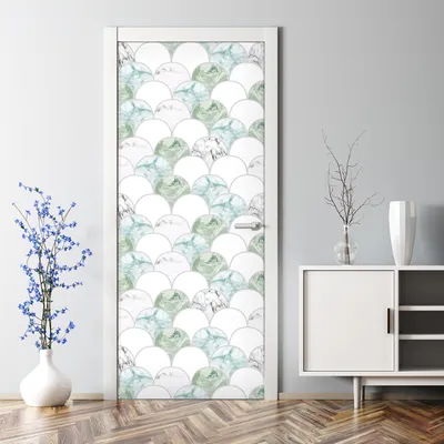 Produktbild von Dekorative Türtato Aufkleber selbstklebend Klebefolie Türposter Grüner Marmor 85 x 200 cm