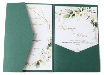 Hochzeitseinladungskarten, Dunkelgrün, 25 Stück, Vintage