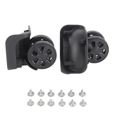 Produktbild von 1 Paar, schwarze Gepäckkoffer-Rollen, drehbar, universelles Nylon, für Reparatur und Austausch