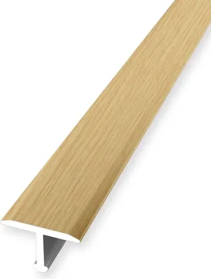 Produktbild von Bauprofil 6 x 14 x 2700 mm Biegbares T-Profil Montageprofil Metallleiste Aluminium Eiche hell Glatt Ungebohrt Küberit