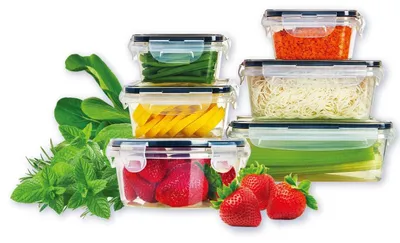 6er-Set Frischhaltedosen, BPA-frei, stapelbar, mikrowellengeeignet