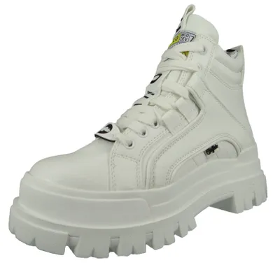 Produktbild von Buffalo Aspha NC Mid Frauen Schnürung klobige Sohle Vegan Turnschuhe Weiß – 6,5 UK - 40 EU - 9 US / Weiß