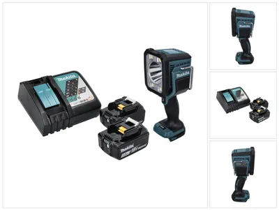 Produktbild von Makita DML 812 RT Akku LED Handstrahler Taschen Lampe 18 V 1250 lm + 2x Akku 5,0 Ah + Ladegerät