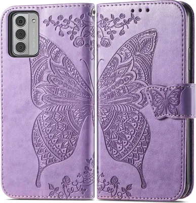 Produktbild von Mobigear Butterfly  Nokia G42 Hülle Klapphülle Geldbörse - Lila