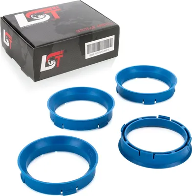 Produktbild von 4x Zentrierringe Blau Alufelgen Ø 57,1 - Ø 66,6 mm für KIA HYUNDAI DAEWOO