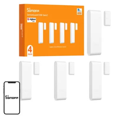 Produktbild von SONOFF SNZB-04PR2 Fenster- und Türsensor, 4er-Pack