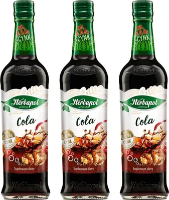 Produktbild von Herbapol Cola Sirup 3x 420ml - Getränkesirup für Wasser & Cocktails Konzentrat