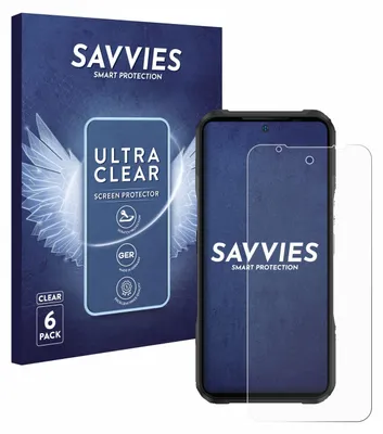A product box and a screen protector for a smartphone are displayed.