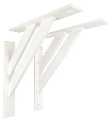 Produktbild von 2x sossai FSHR Design Regalträger in Weiß 240x240mm Regalwinkel Bücherregal Konsole Regal Halter