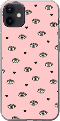 Produktbild von MuchoWow® Handyhülle Schutzhülle Hülle für Telefoonhoesje iPhone 12 mini Mädchen - Augen - Rosa - Muster - Mädchen - Kinder - Kinder Silikon Softcase Handy Hülle - Bild