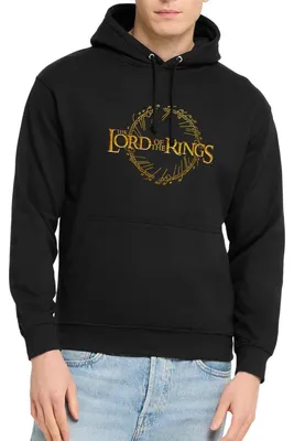 Produktbild von Spreadshirt Der Herr Der Ringe Großes Logo Mit Ring-Inschrift Uni Hoodie, L, Schwarz
