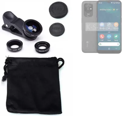 Produktbild von K-S-Trade Smartphone Kamera Linsen Set Kompatibel mit Doro 8100 3in1 Clip-On Kamera Adapter Macro Weitwinkel FishEye Fischauge Objektiv Linse