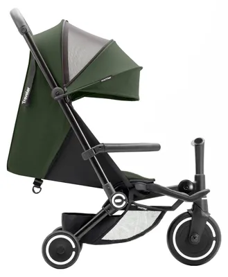 Produktbild von SmarTrike Dreirad Traveler, faltbar, umbaubar zum Sportkinderwagen, oliv, Gummiräder, 360°-Vorderrad, für 6 Monate - 4 Jahre