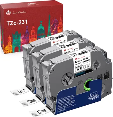 Produktbild von 3x TZc-231 TZE231 tz 231 Tze-231 Schriftband Kompatibel für Brother P-touch H100LB 1000 1010 H105 D210 PT-H100LB E100 E200 PT18R PT300 PT-300B PT310 PT-310B