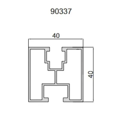 Obrázek produktu pro FVE Hliníkový montážní H profil 40x40mm, 3,6m, délka 3600mm pro M10 hlavu