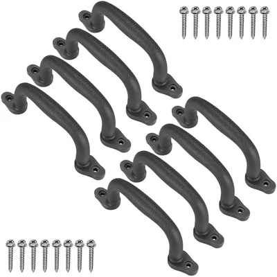 Productafbeelding van Klimhandgrepen - Antislip kunststof - 18 cm - Set van 8 stuks - Zwart