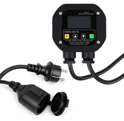 Zdjęcie produktu dla Elektroniczny przełącznik ciśnieniowy Wiltec do domowej pompy wodnej, pompy ogrodowej, przełącznik ciśnieniowy z automatycznym włączaniem/wyłączaniem, zabezpieczenie przed brakiem wody, czujnik ciśnienia