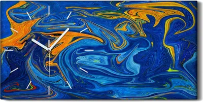 Produktbild von Leinwand Wanduhr Wandkunst Uhr Geräuschlos 60x30 Malerei Abstrakte Kunst - weiße Hände