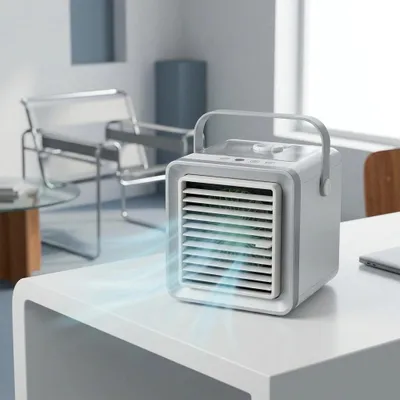 Produktbild von Tischventilator - Verdunstungskühler - Luftkühler - Ventilator - USB-Betrieb