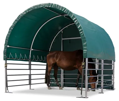 Produktbild von Weidezelt 3x3 m PVC Plane 2300 Newton - für Erduntergrund - vorn offen - grün