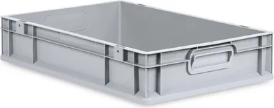 Produktbild von Eurobox NextGen Grip | HxBxT 12x40x60cm | 23 Liter | Griffe geschlossen | Glatter Boden | Grau | Eurobehälter, Transportbox, Transportbehälter, Stapelbehälter