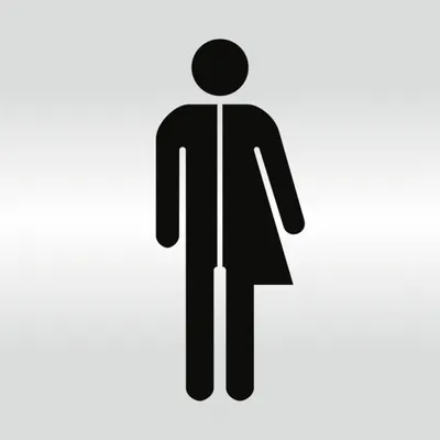 Produktbild von Dreifke® Piktogramm WC Unisex (Divers), Alu silber eloxiert, 148x148 mm