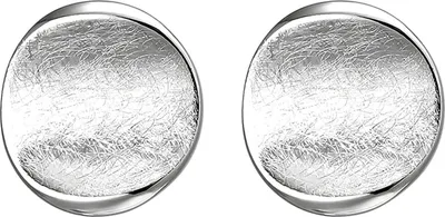 Produktbild von Ohrstecker aus 925 Silber eismatt gewölbt rund Ohrringe Ohrschmuck rhodiniert