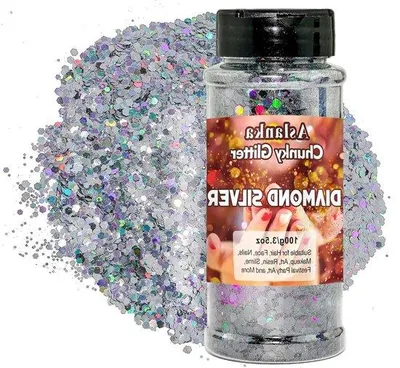 Immagine prodotto di Effetto glitterato per viso, corpo e unghie - colore bianco gipsofila - 500 g - per manicure, cosmetici e acconciature