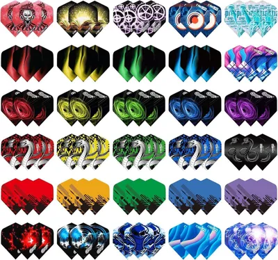 Produktbild von 30 Sets CyeeLife Dart Flights 90 Stück PET Standard Zubehör - Soft und Steel Tip Darts
