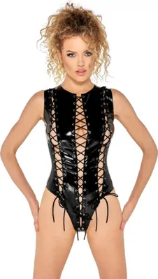 Immagine prodotto di Black Level - Body in vernice - body con lacci su fronte e cavallo