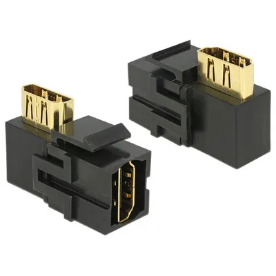 Produktbild von DeLOCK HDMI - HDMI, 90°, Schwarz, HDMI, HDMI, Gold, 25,3 mm, 35,8 mm