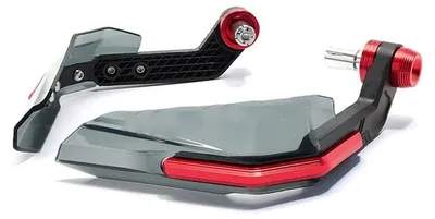 Obrázek produktu pro Ochrana řídítek pro motocykly – vysoce pevný, nárazuvzdorný deflektor proti větru pro motocykly – ČERVENÁ