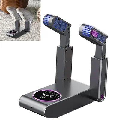 Produktbild von Intelligenter Schuhtrockner faltbar, 7-förmig, 150W, geräuscharm, 3-Stufen Timer, Stiefeltrockner für Schuhe, Handschuhe, Socken, Reise